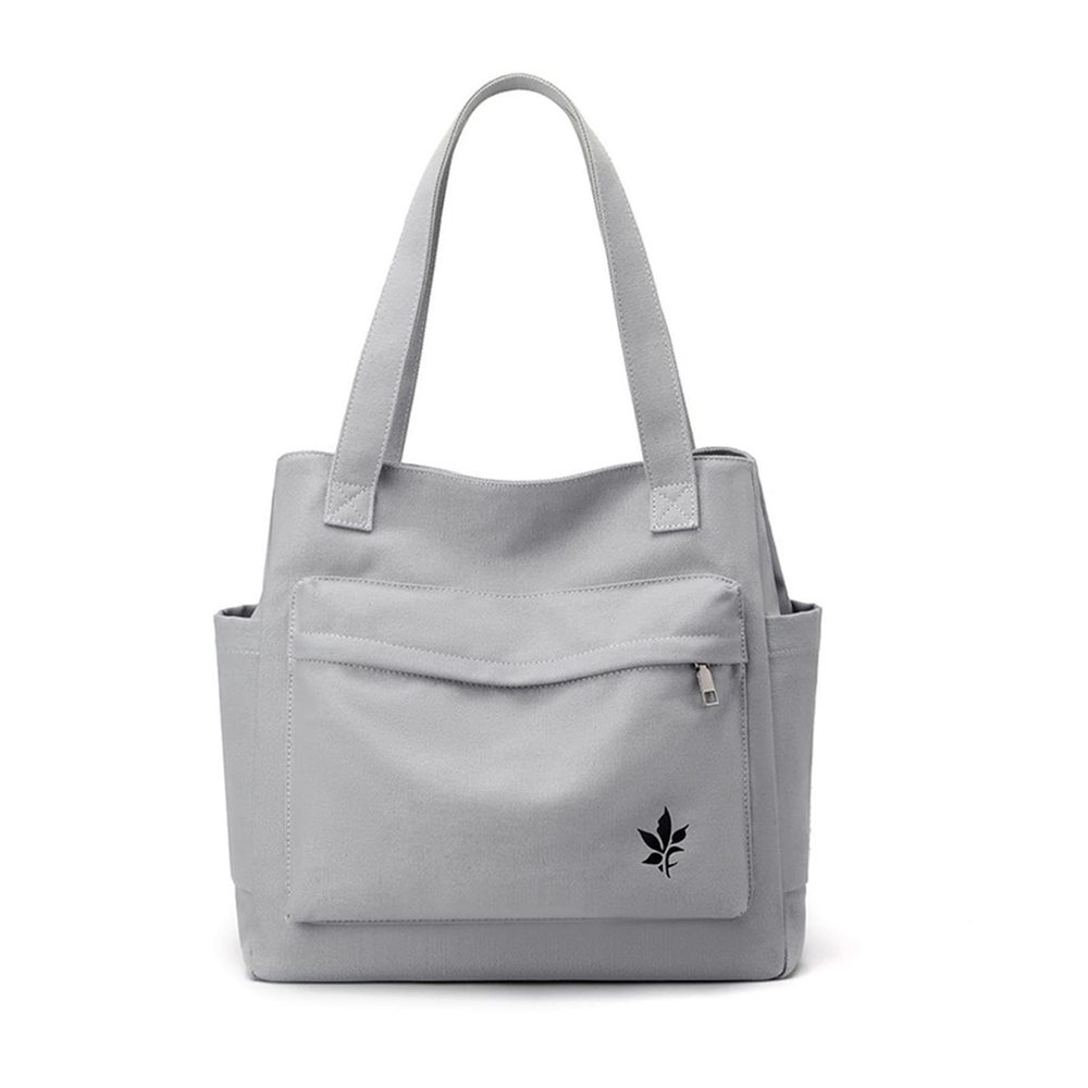 Handbag Canvas Shoulder Bag Casual Tote Purse Multi-Pockets Top Handle XD